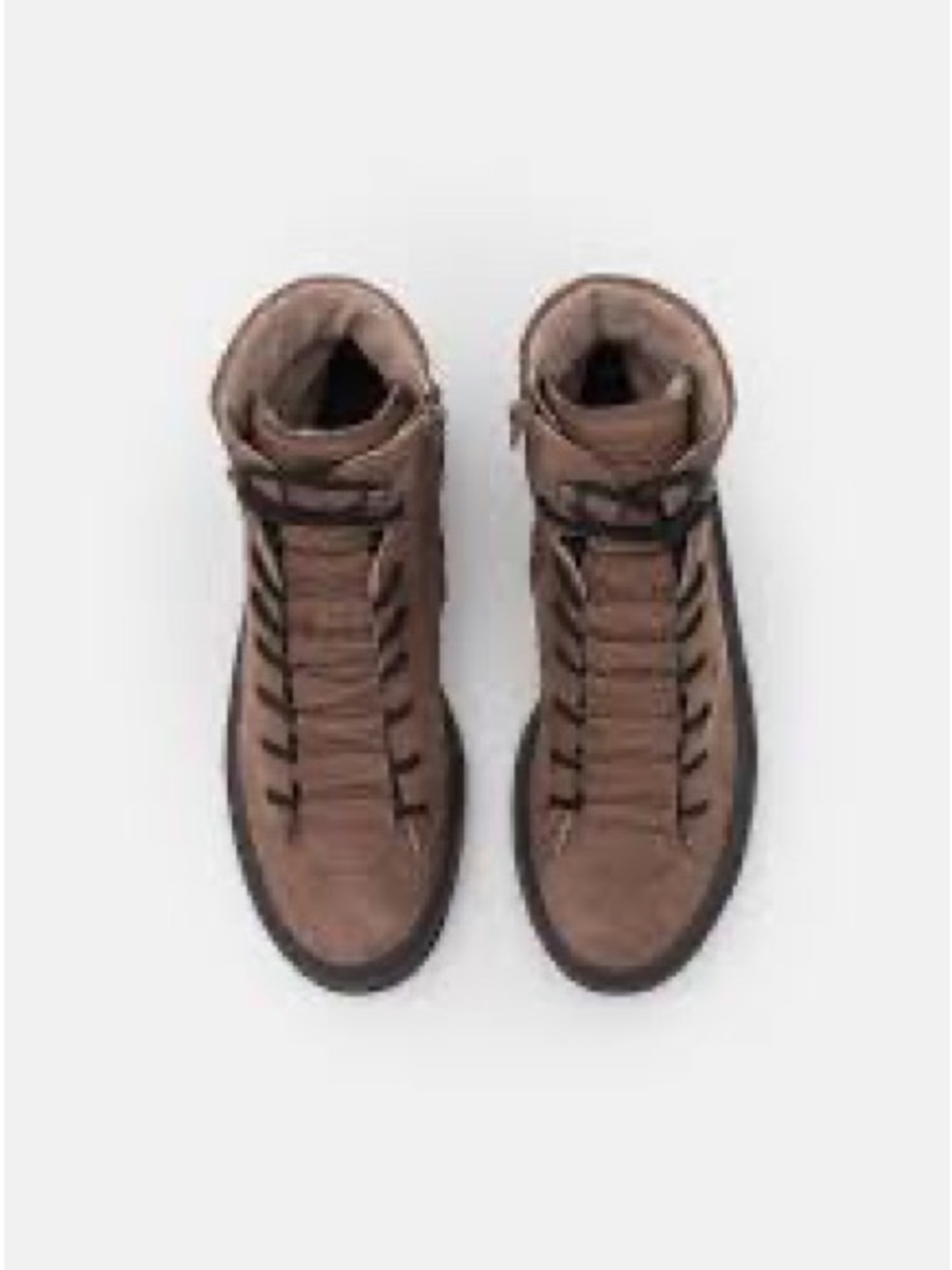 Women Paul Green Brown High-Top Leather Boots